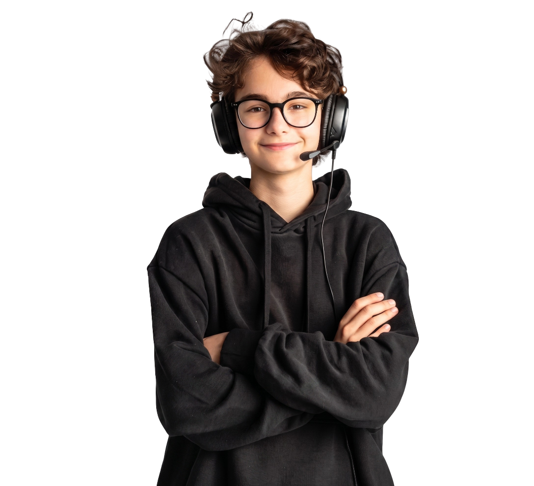Child gaming on a PC, monitored by Koda